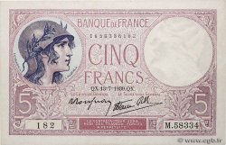 5 Francs FEMME CASQUÉE modifié FRANKREICH  1939 F.04.01