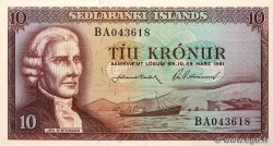 10 Kronur ISLANDA  1961 P.42