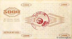 5000 Dinara BOSNIE HERZÉGOVINE Visoko 1992 P.009f2 TTB