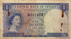 1 Rupee CEYLON  1952 P.049