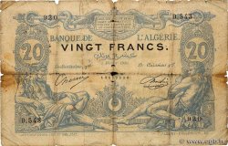 20 Francs ALGÉRIE  1910 P.072