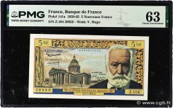 5 Nouveaux Francs VICTOR HUGO FRANCE  1963 F.56.14