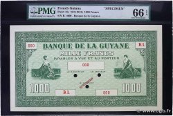 1000 Francs Spécimen GUYANE  1942 P.15s NEUF