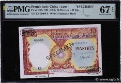 10 Piastres - 10 Kip Spécimen INDOCHINE FRANÇAISE  1953 P.102s