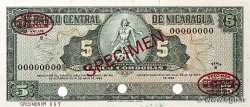 5 Cordobas Spécimen NICARAGUA  1968 P.116as pr.NEUF
