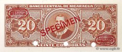 20 Cordobas Spécimen NIKARAGUA  1968 P.118as ST