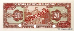 20 Cordobas Spécimen NICARAGUA  1972 P.124s UNC