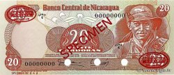 20 Cordobas Spécimen NICARAGUA  1979 P.135s