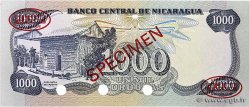 1000 Cordobas Spécimen NICARAGUA  1979 P.139s NEUF
