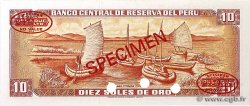 10 Soles de Oro Spécimen PÉROU  1976 P.112s NEUF