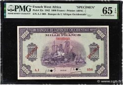 1000 Francs Spécimen AFRIQUE OCCIDENTALE FRANÇAISE (1895-1958)  1942 P.32s