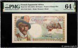 50 Francs Belain d&nbsp;Esnambuc CCFOM AFRIQUE ÉQUATORIALE FRANÇAISE  1947 A.132a