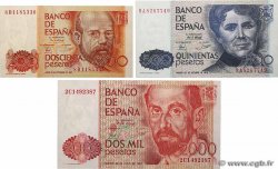 200, 500 et 2000 Pesetas Lot SPAIN  1979 P.156, P.157r et P.159