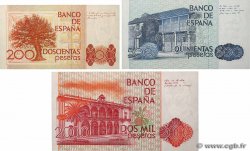 200, 500 et 2000 Pesetas Lot SPAIN  1979 P.156, P.157r et P.159 UNC-