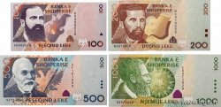 100, 200, 500 et 1000 Lekë Lot ALBANIE  1996 P.62a, P.67, P.68 et P.69