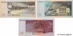 5, 10 et 50 Krooni Lot ESTONIA  1991 P.71a, P.77a et P.78a AU+