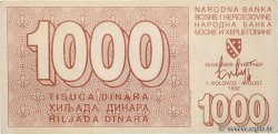 1000 Dinara BOSNIE HERZÉGOVINE  1992 P.026a