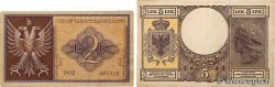 2 et 5 Lek Lot ALBANIE  1940 P.09 et P.10 TTB