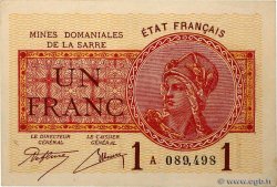 1 Franc MINES DOMANIALES DE LA SARRE FRANKREICH  1920 VF.51.01 VZ