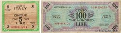 5 et 100 Lire Lot ITALY  1943 PM.18a et PM.21b