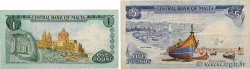 1 et 5 Liri Lot MALTE  1973 P.31a et P.32e TB+