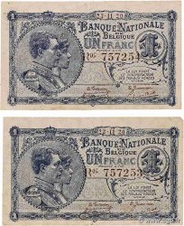 1 Franc Consécutifs BÉLGICA  1920 P.092