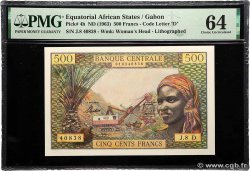 500 Francs type 1963D GABON  1966 A.236b