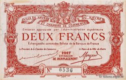 2 Francs FRANCE regionalism and various Le Havre 1917 JP.068.19