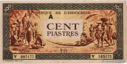 100 Piastres orange, cadre noir FRENCH INDOCHINA  1942 P.073