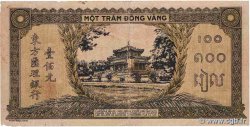 100 Piastres orange, cadre noir FRENCH INDOCHINA  1942 P.073 VF