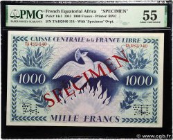 1000 Francs Phénix CCFL Spécimen AFRIQUE ÉQUATORIALE FRANÇAISE  1944 A.122kS