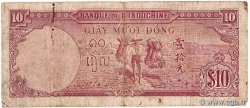 10 Piastres FRENCH INDOCHINA  1946 P.080 VG