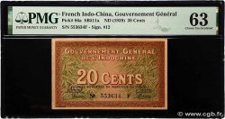 20 Cents INDOCINA FRANCESE  1939 P.086a