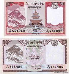 5 et 10 Rupees Lot NEPAL  2008 P.61a et P.69