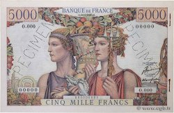 5000 Francs TERRE ET MER Spécimen FRANCE  1949 F.48.01Sp XF+