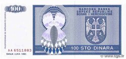 100 Dinara BOSNIA HERZEGOVINA  1992 P.135a