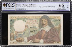 100 Francs DESCARTES FRANCE  1944 F.27.04