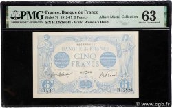 5 Francs BLEU lion inversé FRANCE  1916 F.02bis.04