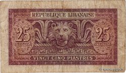 25 Piastres LEBANON  1950 P.042 VG