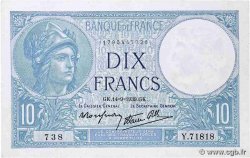 10 Francs MINERVE modifié FRANCIA  1939 F.07.07