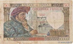 50 Francs JACQUES CŒUR FRANCIA  1940 F.19.01
