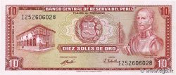 10 Soles de Oro PERú  1971 P.100b