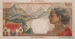 100 Francs La Bourdonnais REUNION INSEL  1946 P.45a fVZ