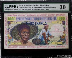 10 Nouveaux Francs sur 1000 Francs Pêcheur FRENCH ANTILLES  1964 P.02