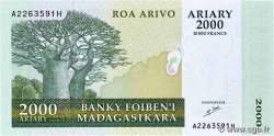 10000 Francs - 2000 Ariary MADAGASCAR  1998 P.083 UNC-