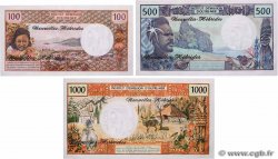 100, 500 et 1000 Francs Lot NOUVELLES HÉBRIDES  1977 P.18d, P19c et P.20c NEUF