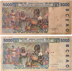 5000 Francs Lot WEST AFRICAN STATES  1995 P.413Dc et P.413Dd  G