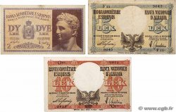 2, 5 et 10 Lek Lot ALBANIE  1940 P.09, P.10 et P.11