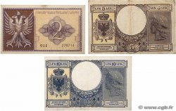 2, 5 et 10 Lek Lot ALBANIE  1940 P.09, P.10 et P.11 TB+