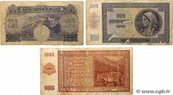 250, 500 et 1000 Leva Lot BULGARIE  1929 P.051a, P.060 et P.061 B+